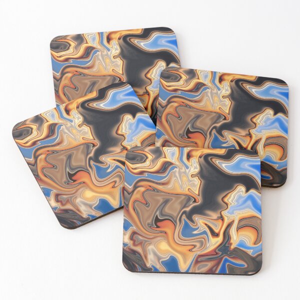 Item preview, Retro Flame Fluid on Blue Color designed and sold by Flydea.