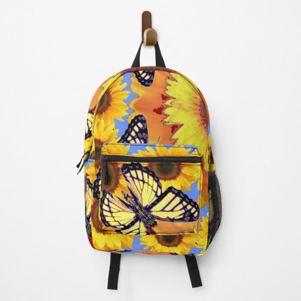 Item preview, YELLOW BUTTERFLIES SUNFLOWERS BLUE ABSTRACT PATTERNS designed and sold by sharlesart.
