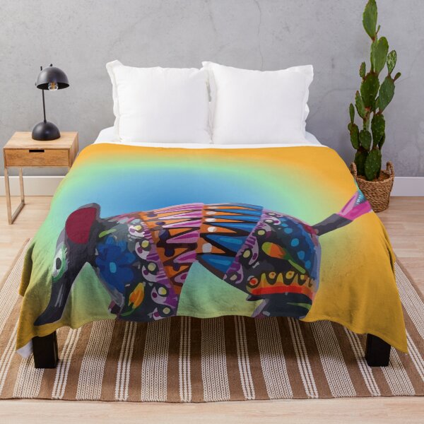 Item preview, Coco armadillo alebrije mexican folk art hand painted maximalist colorful pattern designed and sold by T-Mex.