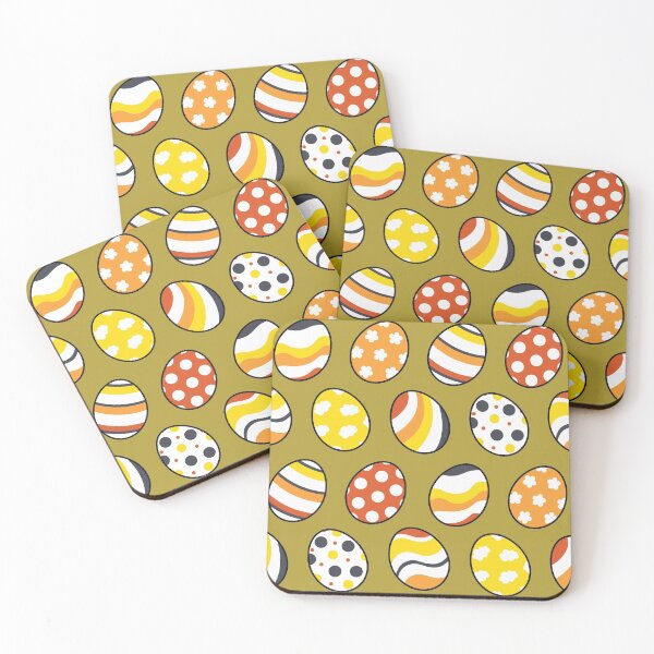 Item preview, Egg Pattern | Yellow Orange Gray | Stripes Clouds Flowers Dots | Green designed and sold by Wintre2.