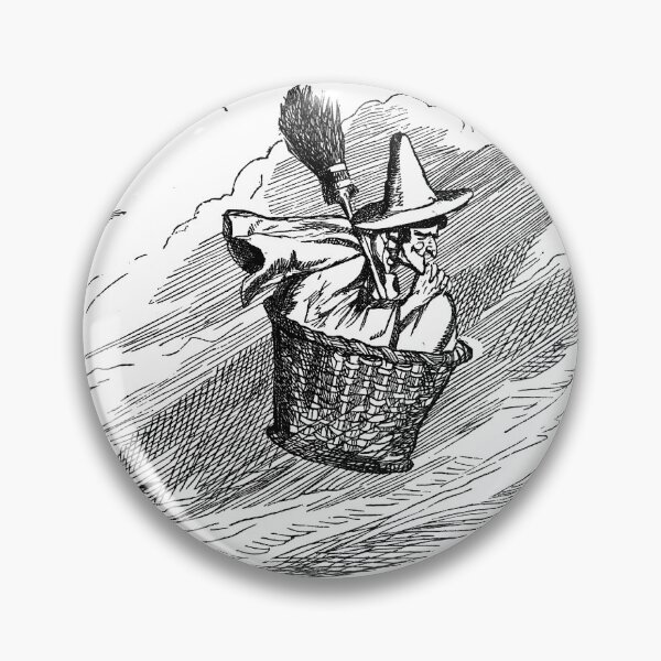 Artikelvorschau, Hexe fliegt in einem Korb oder Muttergans entworfen und verkauft von Pixelchicken.