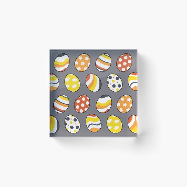 Item preview, Egg Pattern | Yellow Orange Gray | Stripes Clouds Flowers Dots designed and sold by Wintre2.