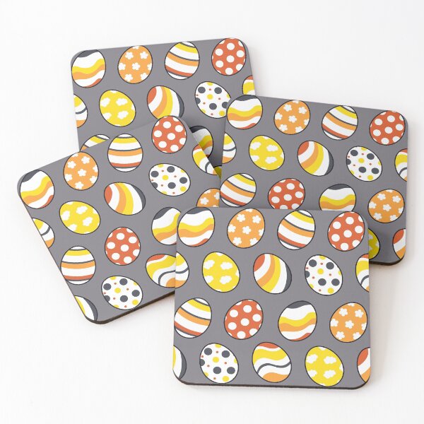 Item preview, Egg Pattern | Yellow Orange Gray | Stripes Clouds Flowers Dots designed and sold by Wintre2.