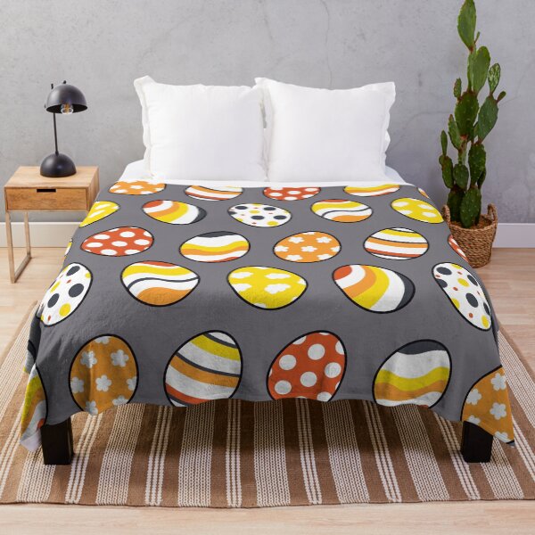 Item preview, Egg Pattern | Yellow Orange Gray | Stripes Clouds Flowers Dots designed and sold by Wintre2.