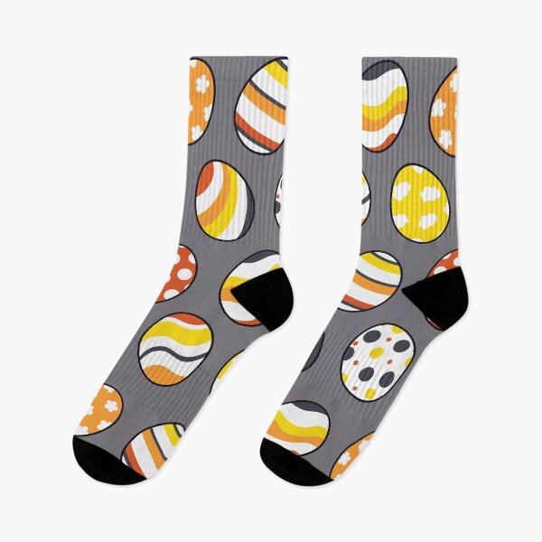 Item preview, Egg Pattern | Yellow Orange Gray | Stripes Clouds Flowers Dots designed and sold by Wintre2.