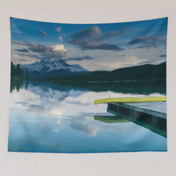 Item preview, Lake Water Dock Canoe Reflection Landscape  designed and sold by DanielCarvalho2.