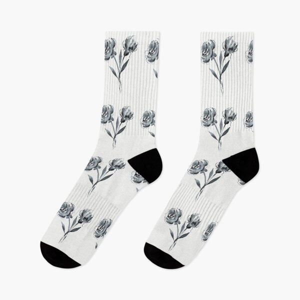 Item preview, Graceful Beauty Botanical Watercolor Gray Flowers I designed and sold by Irina Sztukowski.