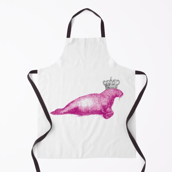 Item preview, pink walrus crown vintage fauna designed and sold by MiraNomegusta.