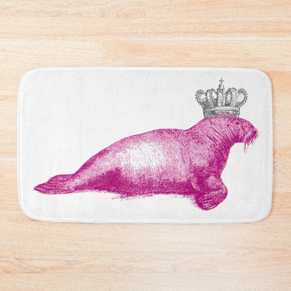Item preview, pink walrus crown vintage fauna designed and sold by MiraNomegusta.