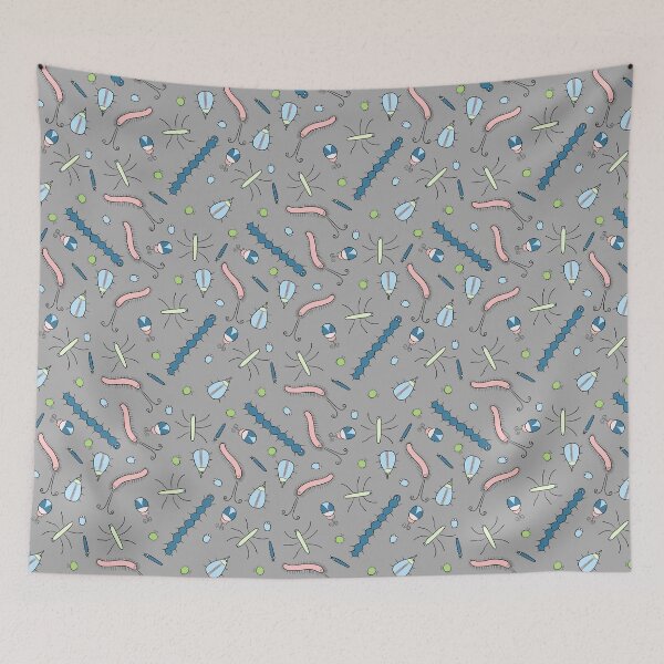 Item preview, Cute Insects on Grey designed and sold by fogoosherie.