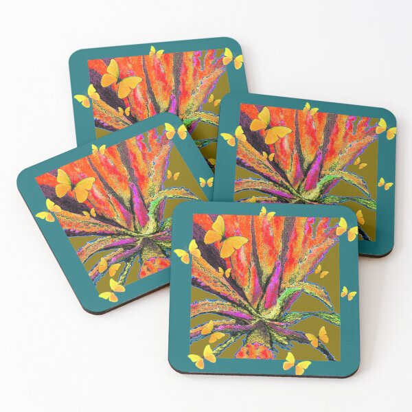 Item preview, YELLOW  BUTTERFLIES DESERT AGAVE ABSTRACT PATTERN designed and sold by sharlesart.