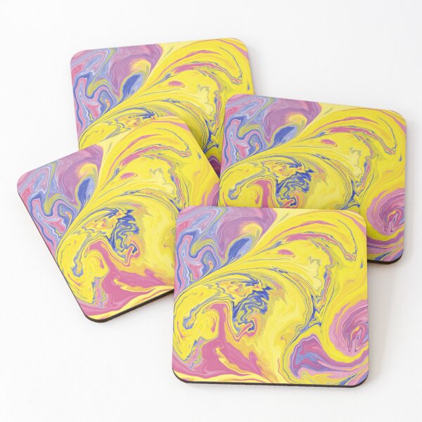 Item preview, Pink, blue, and yellow abstract art designed and sold by saudiapaints.
