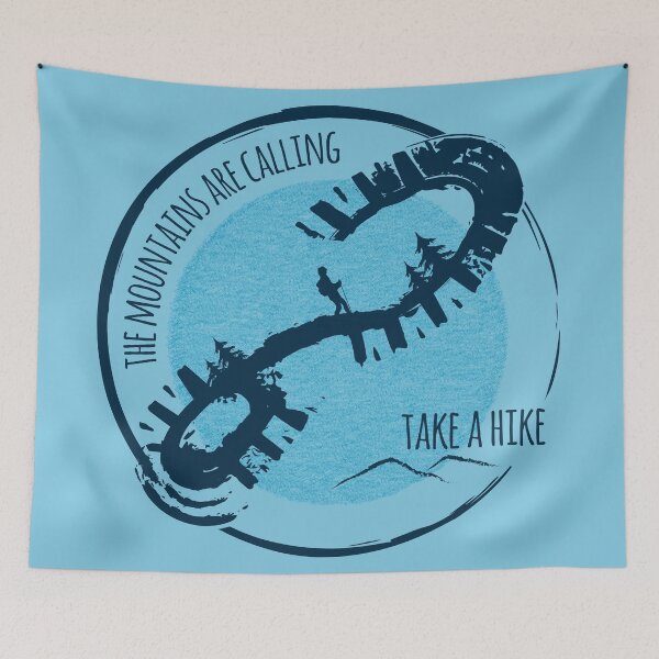 Item preview, The Mountains Are Calling Hiking - Blue 01 designed and sold by serenaking.