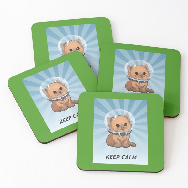keep calm kitty, keep calm, subnautica, calm, gassik, zz Coasters (Set of 4)