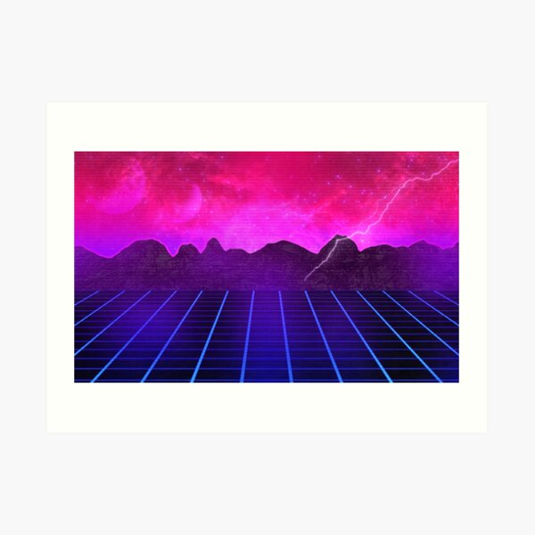 Retrowave Bi Pride Flag Art Print