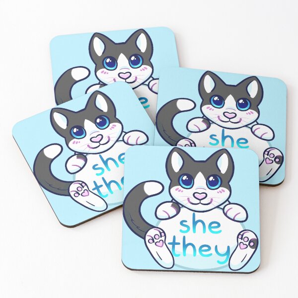Item preview, Kitty Pronouns - She/They designed and sold by leashonlife.