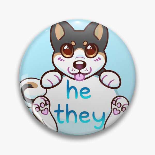Item preview, Doggy Pronouns - He/They designed and sold by leashonlife.