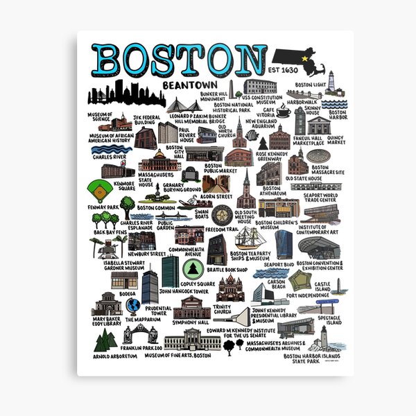 Item preview, Boston Map  designed and sold by fiberandgloss.