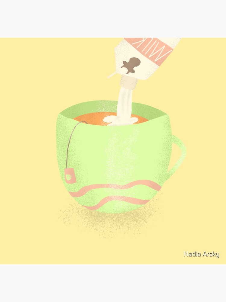 "Tea with milk" Sticker for Sale by nadiaarsky Redbubble