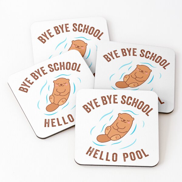 Item preview, Bye Bye School Hello Pool Otter Cute Kawaii designed and sold by MeowsAndMakes.