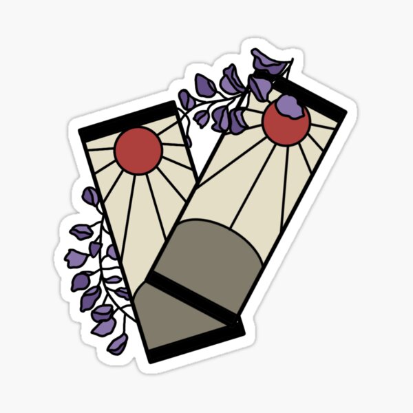 Tanjiro’s Earrings With Wisteria- Colored Sticker