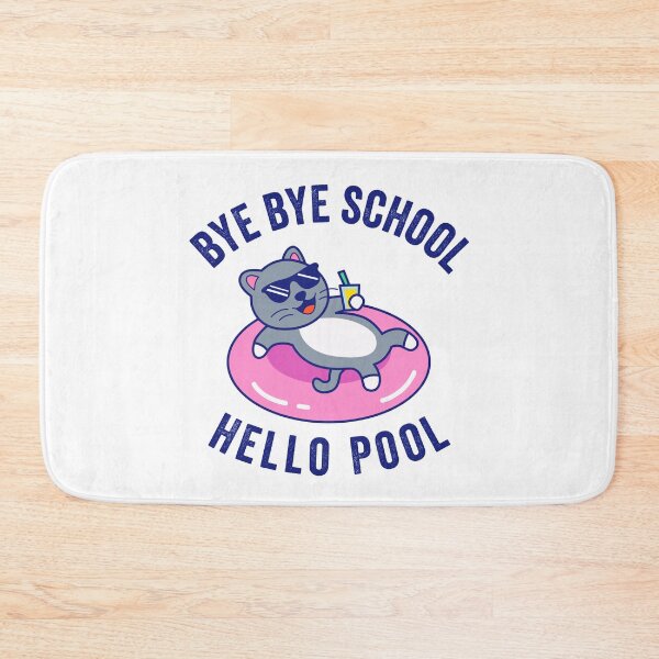 Item preview, Bye Bye School Hello Pool Cat Cute Kawaii designed and sold by MeowsAndMakes.