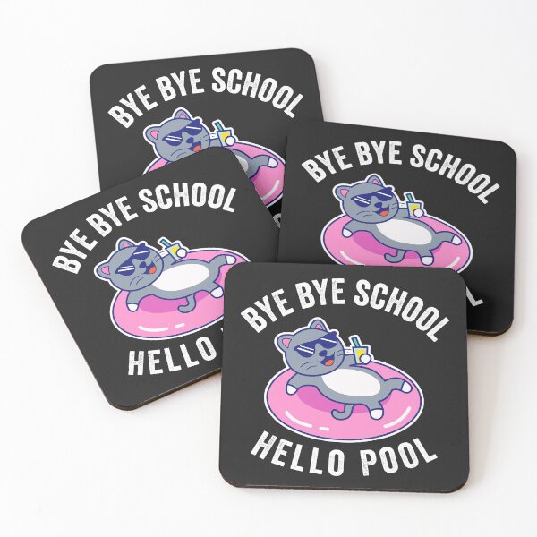 Item preview, Bye Bye School Hello Pool Cat Cute Kawaii designed and sold by MeowsAndMakes.