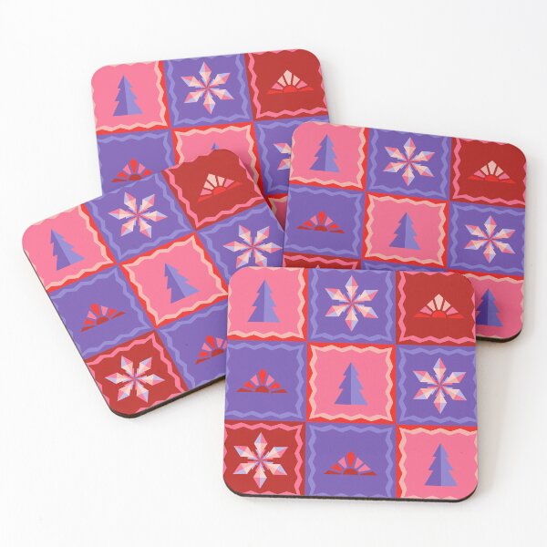 Item preview, Blue and red geometric Christmas pattern designed and sold by Osting.