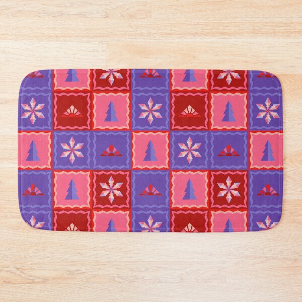 Item preview, Blue and red geometric Christmas pattern designed and sold by Osting.