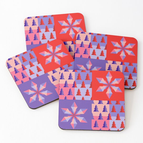 Item preview, Blue and red geometric Christmas pattern designed and sold by Osting.