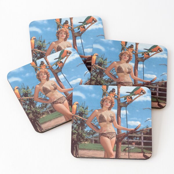 Item preview, Florida Postcard - leopard bikini and parrots designed and sold by Lowtech.