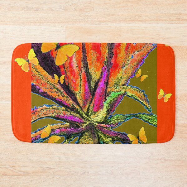 Item preview, RED ART-YELLOW  BUTTERFLIES DESERT AGAVE ABSTRACT  designed and sold by sharlesart.