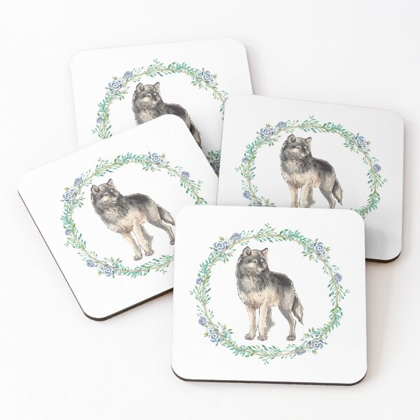 Item preview, flowered wolf designed and sold by TaveryMoss.
