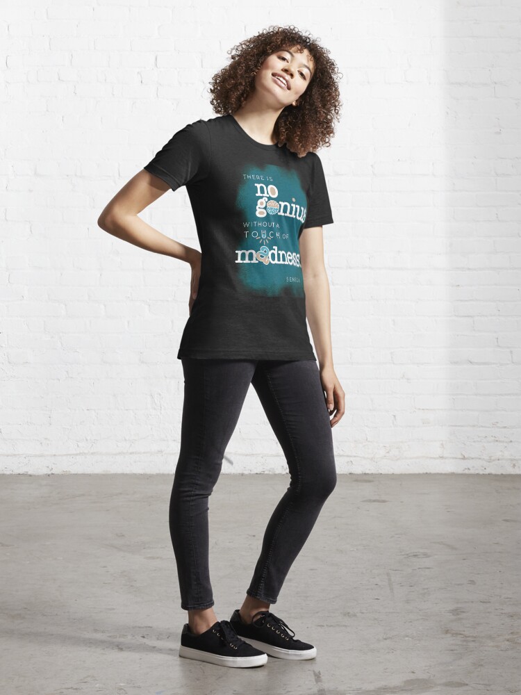 Alternate view of Seneca Stoic Quote about Genius and Madness Essential T-Shirt