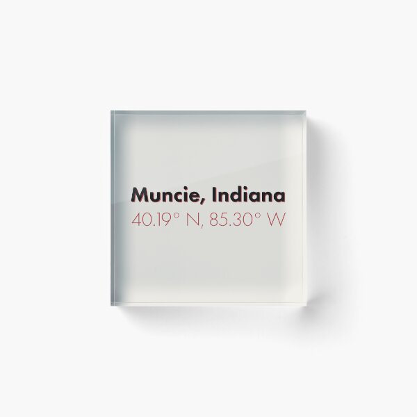 Item preview, Muncie, Indiana Coordinates (in red) designed and sold by Milli Co Studio.