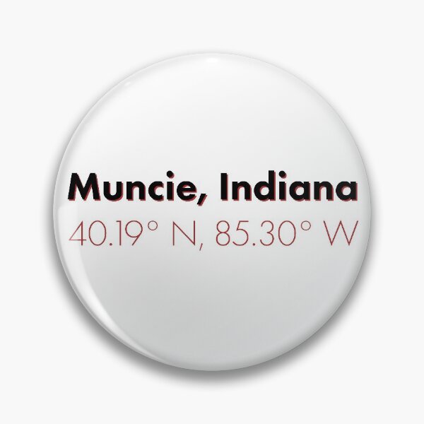 Item preview, Muncie, Indiana Coordinates (in red) designed and sold by Milli Co Studio.