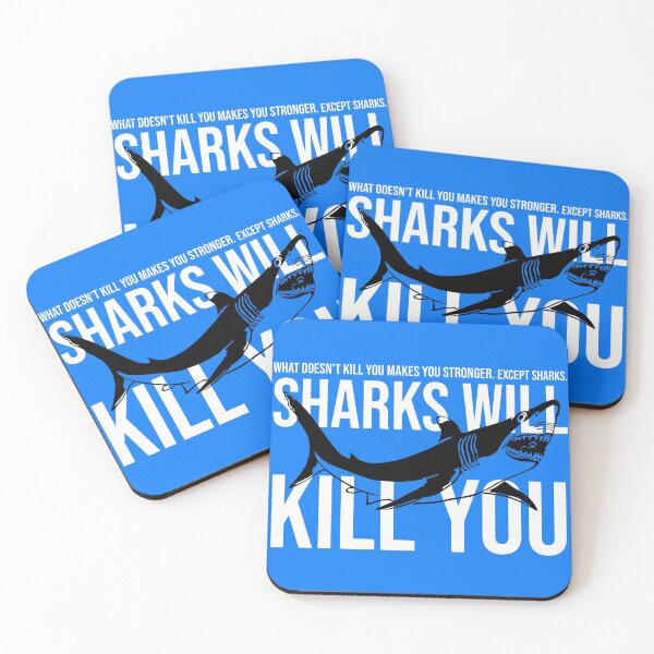 Item preview, What Doesn't Kill You Makes You Stronger Except Sharks elasmobranch fish, Batoidea, Funny Shark designed and sold by DonmedPro1.