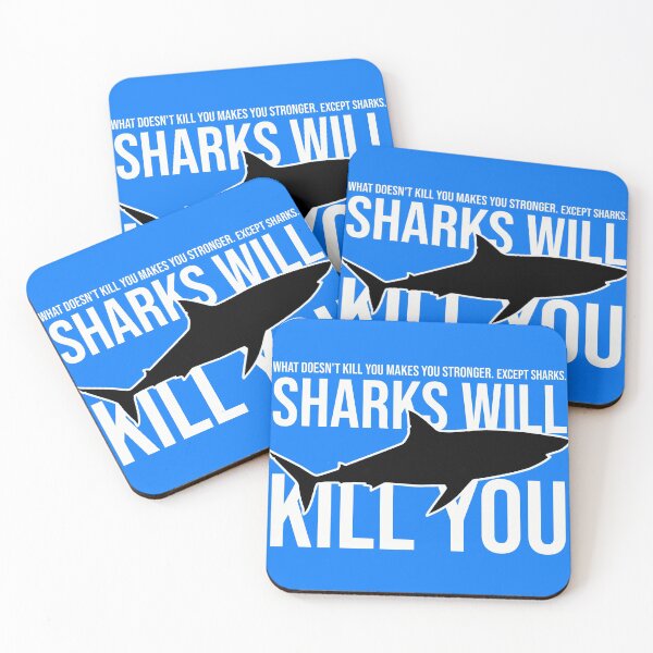 Item preview, What Doesn't Kill You Makes You Stronger Except Sharks Selachimorph elasmobranch fish Funny Shark designed and sold by DonmedPro1.