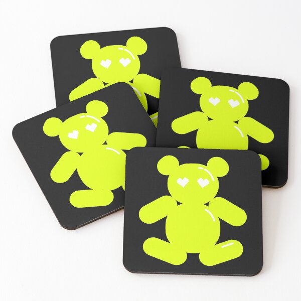Item preview, HAPPY HEARTS POP ART BALLOON BEAR IN CHARTREUSE designed and sold by WokeWords.