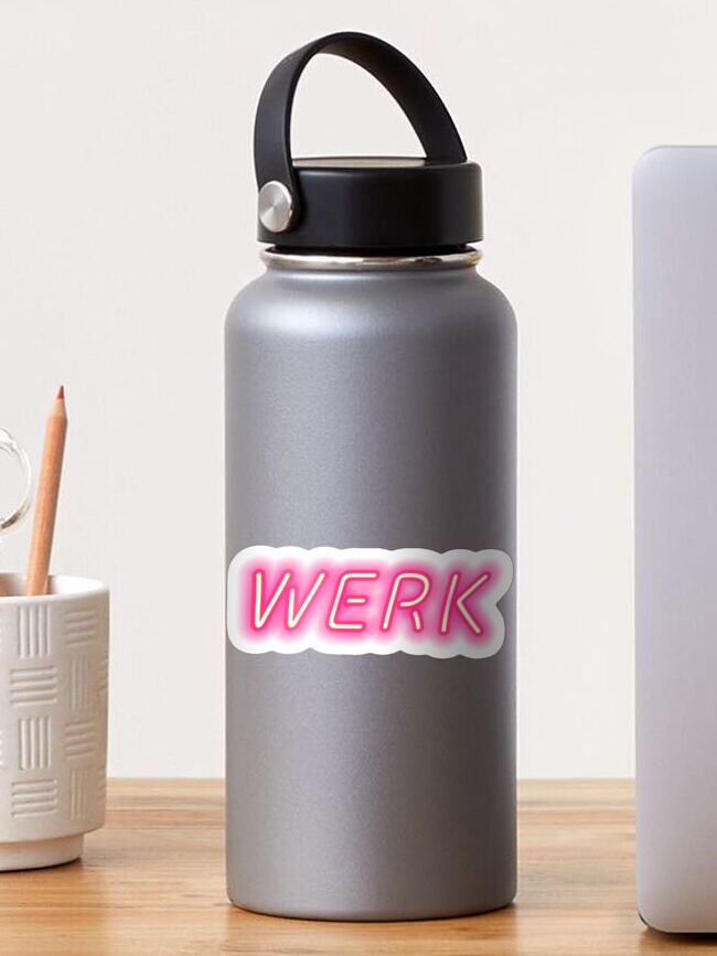 Aperçu 1 sur 3. Sticker avec l'œuvre WERK RuPaul's Drag Race Werk Room Inspired Neon créée et vendue par thejushshop.