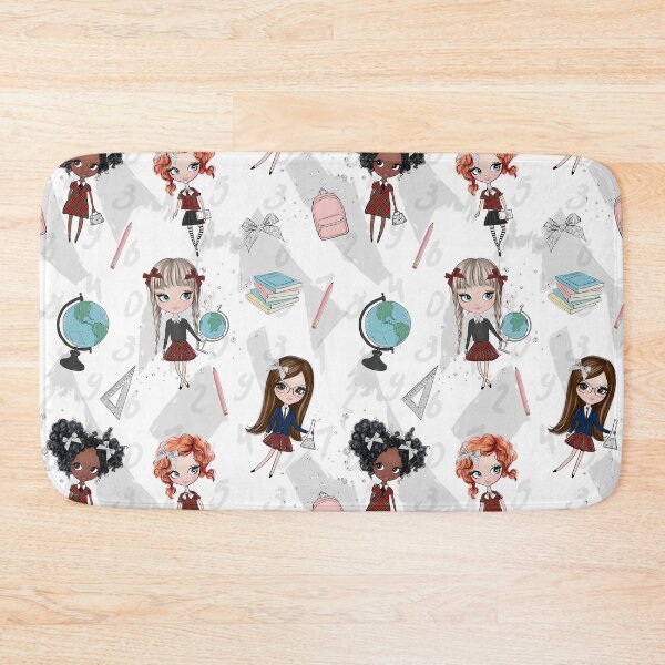 Item preview, School girls design pattern with white background designed and sold by Lalanacliparts.