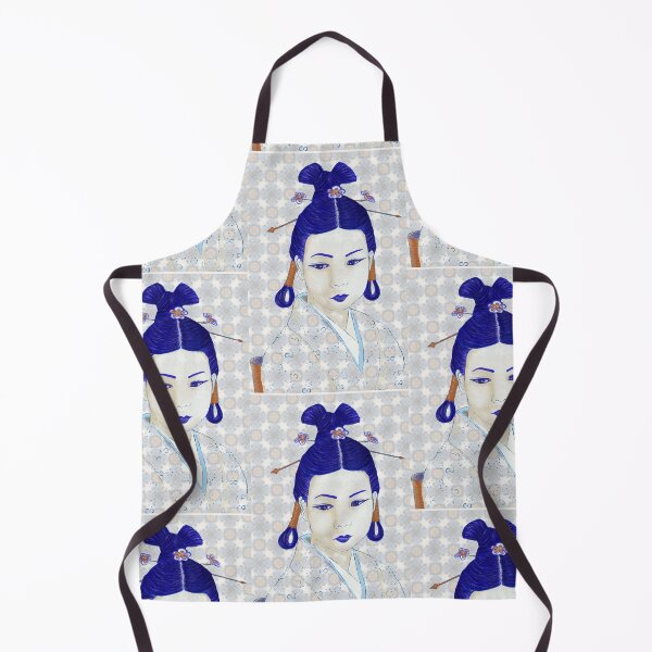 Item preview, Japanese Blue Loop-haired Lady designed and sold by Anne-Maree Hunter.