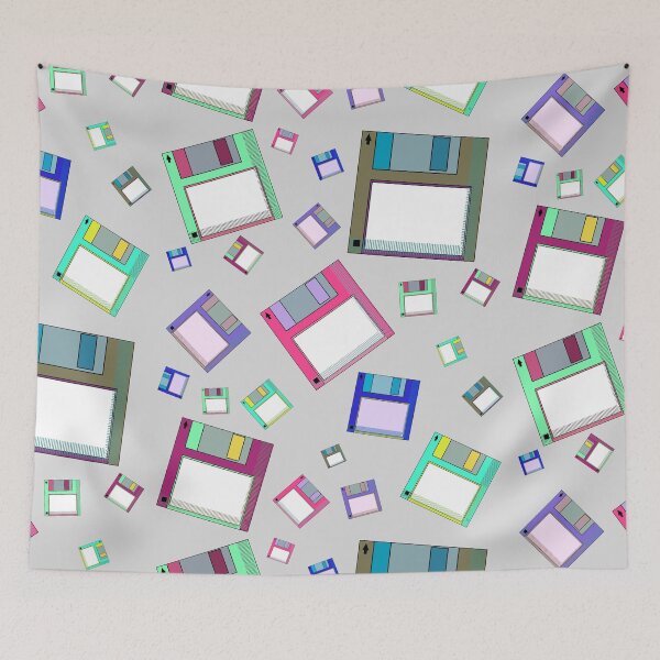 Item preview, Floppy disk disc retro neon pattern designed and sold by Cedarrue.