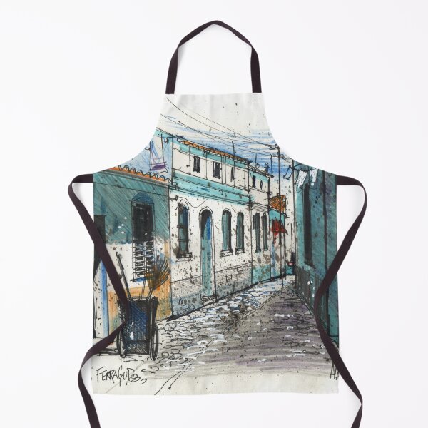 Item preview, Framed print artwork showing village sidestreet, Ferragudo, Portugal designed and sold by Al Benge.