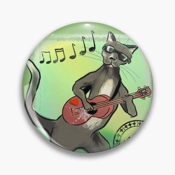 Item preview, Cute cat playing ukulele designed and sold by Pachionart.