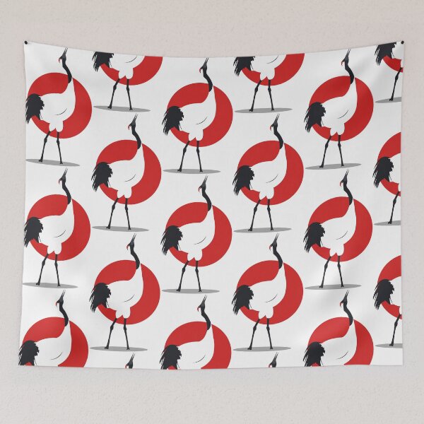 Aperçu de l'œuvre Red crowned crane pattern créée et vendue par Pasan-hpmm.