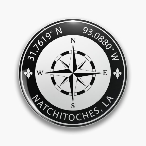 Item preview, Natchitoches, Louisiana Geographical Coordinates designed and sold by TeeOhGraphics.
