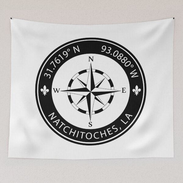 Item preview, Natchitoches, Louisiana Geographical Coordinates designed and sold by TeeOhGraphics.