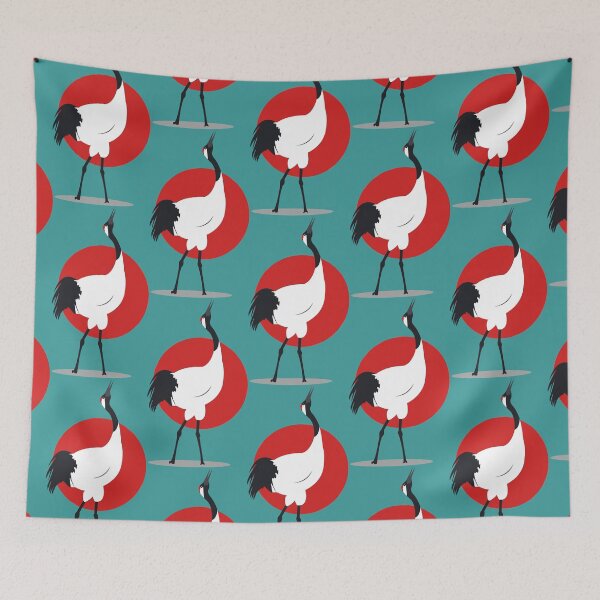 Aperçu de l'œuvre Red crowned crane pattern créée et vendue par Pasan-hpmm.