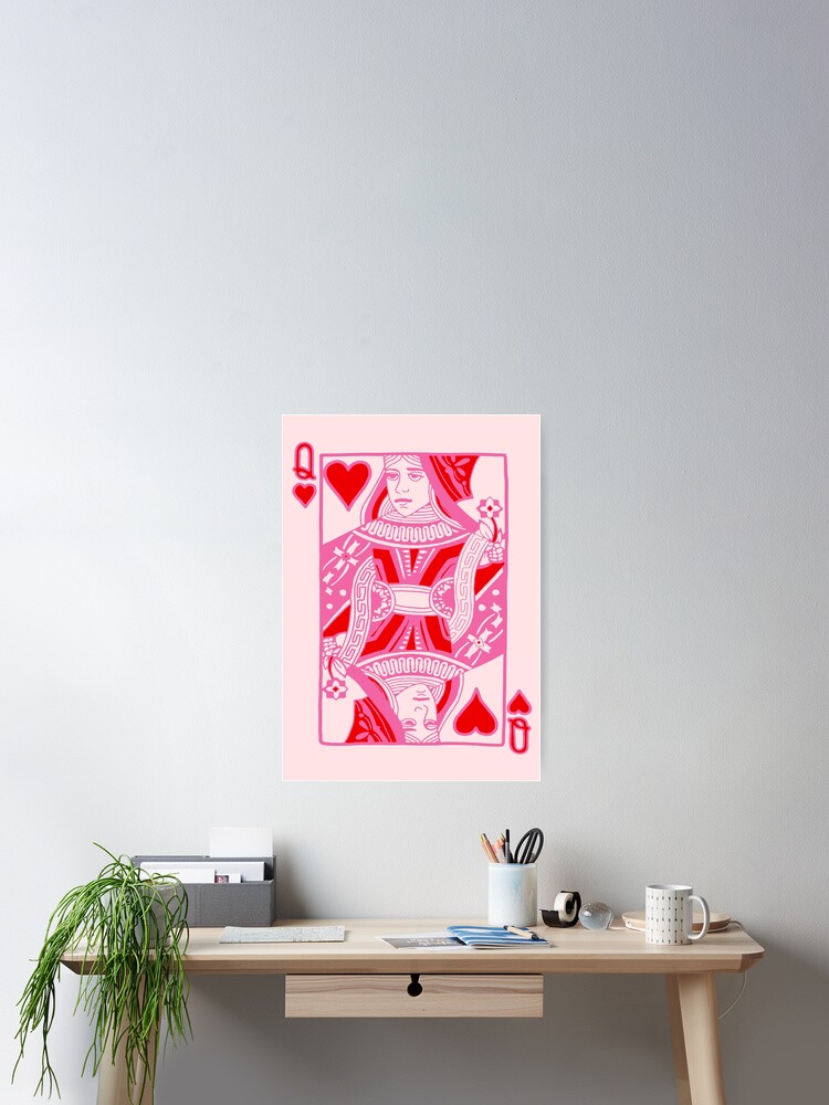 Thumbnail 2 of 3, Poster, Queen of Hearts in Pink designed and sold by heidi-laurel.